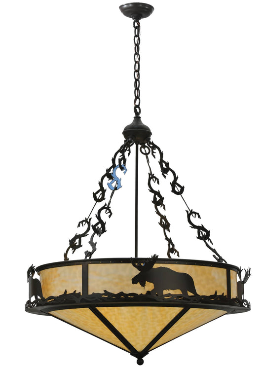 31" W Lone Moose Inverted Pendant