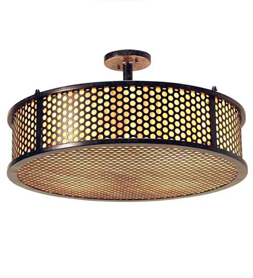 Luciano 4 Light 24" Wide Semi-Flush Drum Ceiling Fixture