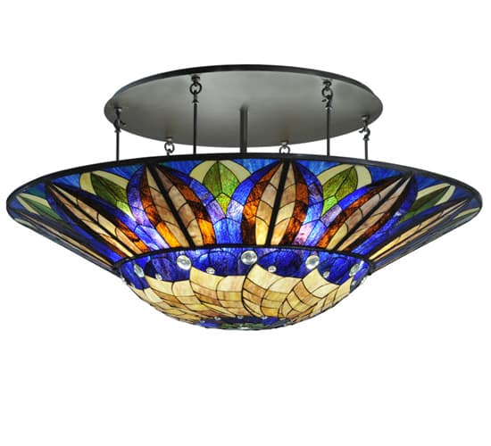 Tampa Bay 12 Light 60" Wide Semi-Flush Bowl Ceiling Fixture - Oil Rubbed Bronze Finish