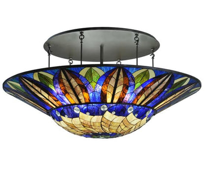 Tampa Bay 12 Light 60" Wide Semi-Flush Bowl Ceiling Fixture - Oil Rubbed Bronze Finish