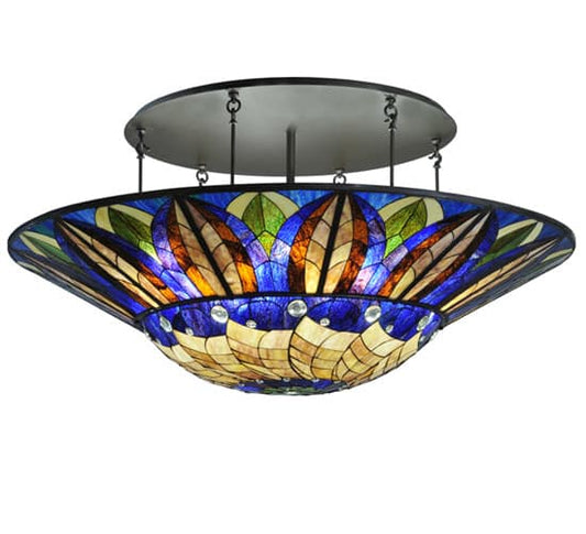 Tampa Bay 12 Light 60" Wide Semi-Flush Bowl Ceiling Fixture - Oil Rubbed Bronze Finish