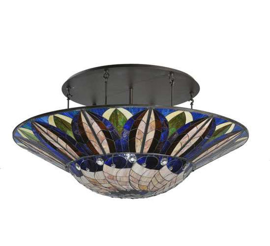 Tampa Bay 12 Light 60" Wide Semi-Flush Bowl Ceiling Fixture - Oil Rubbed Bronze Finish