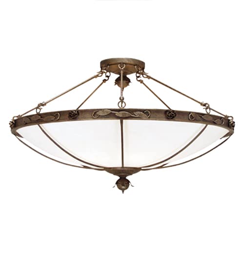 Arabesque 8 Light 48" Wide Semi-Flush Bowl Ceiling Fixture - Antiquity Finish