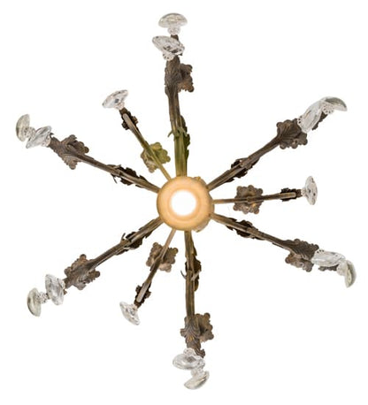 New Country French 9 Light 26" Wide Crystal Candle Style Chandelier