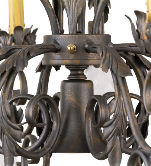 New Country French 9 Light 26" Wide Crystal Candle Style Chandelier