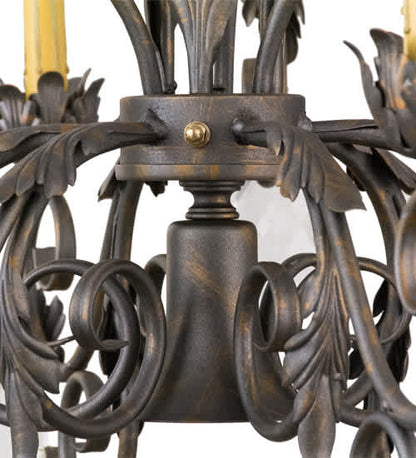 New Country French 9 Light 26" Wide Crystal Candle Style Chandelier