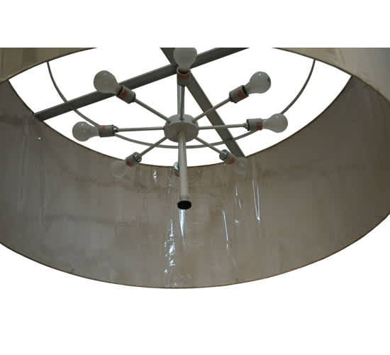 Cilindro 8 Light 48" Wide Semi-Flush Drum Ceiling Fixture - Textured Black Finish