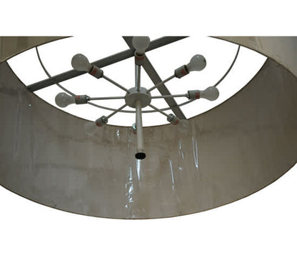 Cilindro 8 Light 48" Wide Semi-Flush Drum Ceiling Fixture - Textured Black Finish