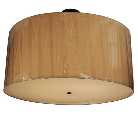 Cilindro 8 Light 48" Wide Semi-Flush Drum Ceiling Fixture - Textured Black Finish