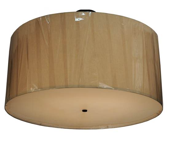 Cilindro 8 Light 48" Wide Semi-Flush Drum Ceiling Fixture - Textured Black Finish