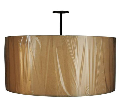 Cilindro 8 Light 48" Wide Semi-Flush Drum Ceiling Fixture - Textured Black Finish