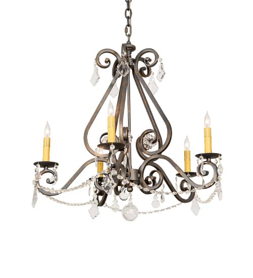 Adrianna 5 Light 26" Wide Crystal Candle Style Chandelier