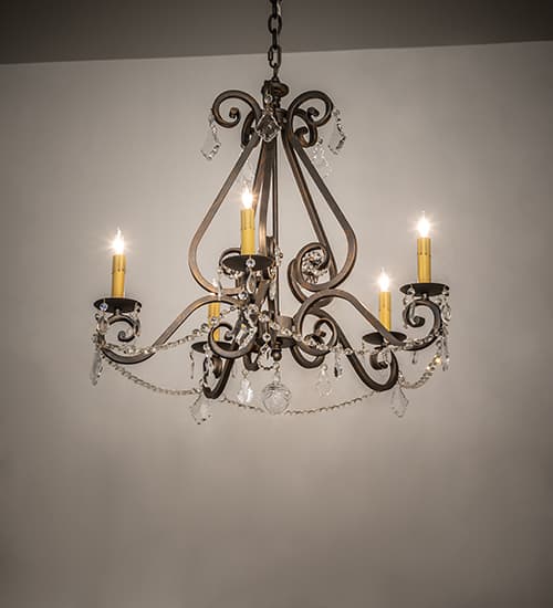 Adrianna 5 Light 26" Wide Crystal Candle Style Chandelier
