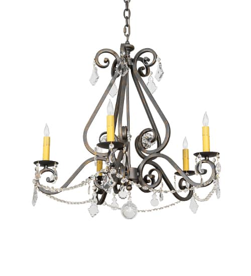 Adrianna 5 Light 26" Wide Crystal Candle Style Chandelier