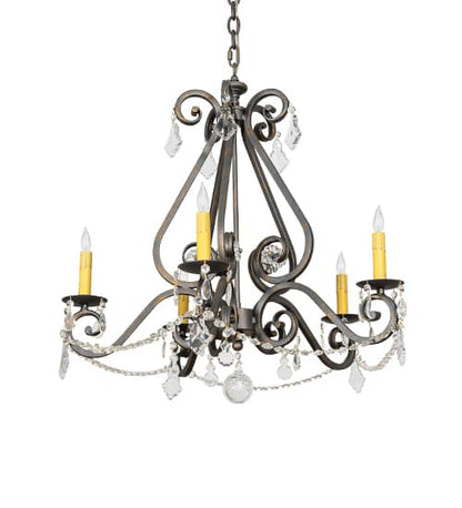 Adrianna 5 Light 26" Wide Crystal Candle Style Chandelier