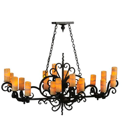 Kean 20 Light 34" Wide Pillar Candle Style Chandelier