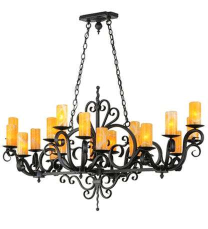 Kean 20 Light 34" Wide Pillar Candle Style Chandelier