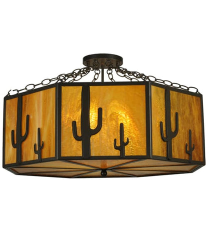 Southwest 8 Light 28" Wide Semi-Flush Drum Ceiling Fixture
