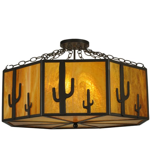 Southwest 8 Light 28" Wide Semi-Flush Drum Ceiling Fixture