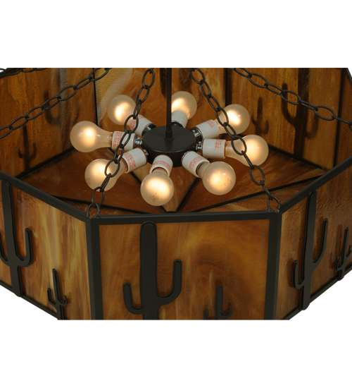Southwest 8 Light 28" Wide Semi-Flush Drum Ceiling Fixture