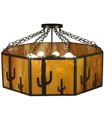 Southwest 8 Light 28" Wide Semi-Flush Drum Ceiling Fixture