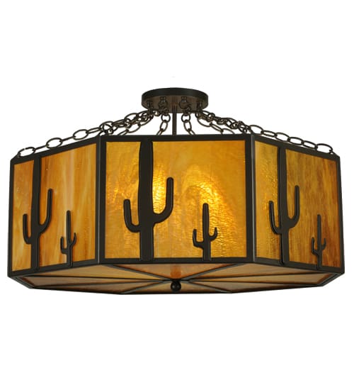Southwest 8 Light 28" Wide Semi-Flush Drum Ceiling Fixture