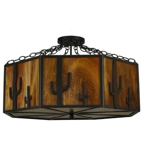 Southwest 8 Light 28" Wide Semi-Flush Drum Ceiling Fixture