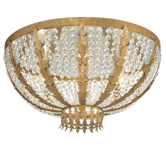 Chrisanne 5 Light 33" Wide Flush Mount Bowl Ceiling Fixture - Chrome Finish