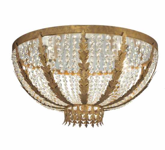 Chrisanne 5 Light 33" Wide Flush Mount Bowl Ceiling Fixture - Chrome Finish