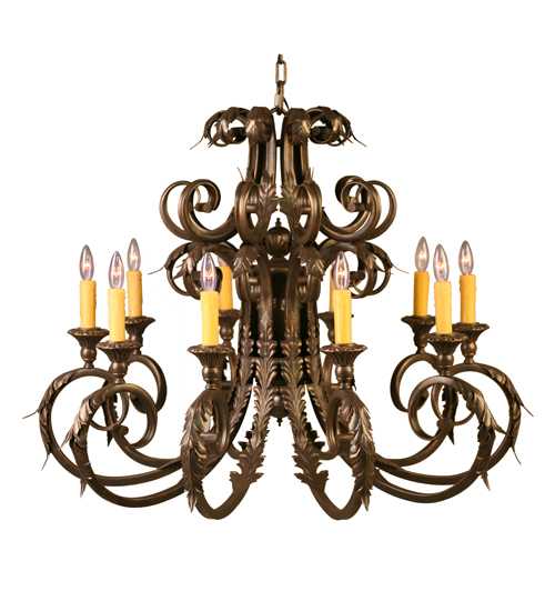 Serratina 10 Light 42" Wide Taper Candle Style Chandelier