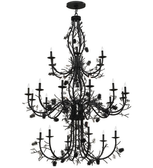 Pinecone 24 Light 60" Wide Taper Candle Style Chandelier