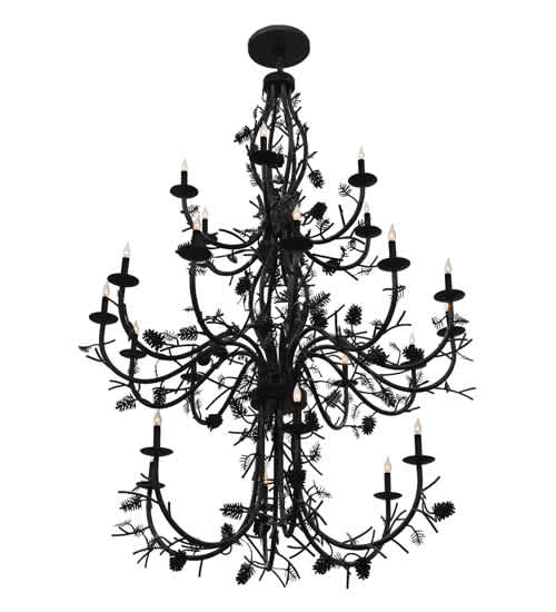 Pinecone 24 Light 60" Wide Taper Candle Style Chandelier