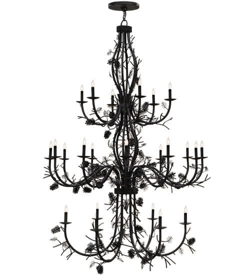 Pinecone 24 Light 60" Wide Taper Candle Style Chandelier