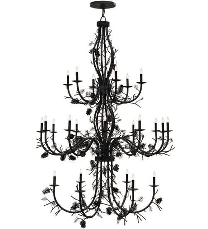 Pinecone 24 Light 60" Wide Taper Candle Style Chandelier