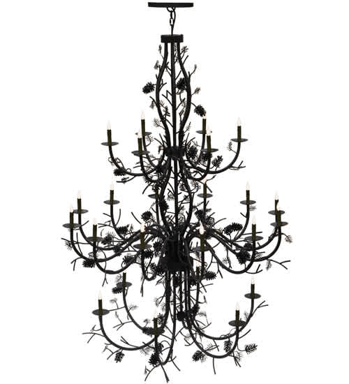 Pinecone 24 Light 60" Wide Taper Candle Style Chandelier