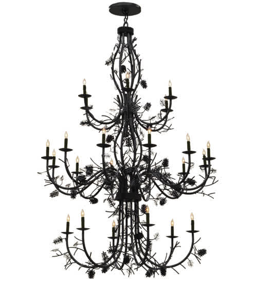 Pinecone 24 Light 60" Wide Taper Candle Style Chandelier