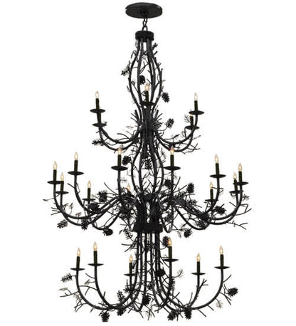 Pinecone 24 Light 60" Wide Taper Candle Style Chandelier