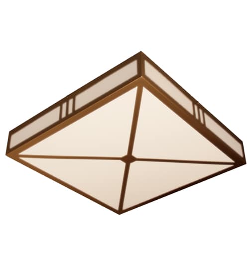 Whitewing 4 Light 36" Wide Flush Mount Square Ceiling Fixture - Coffee Cinnamon Finish