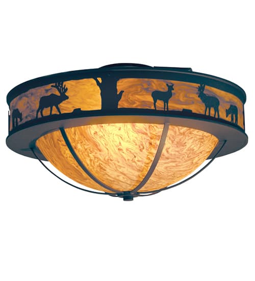 Savannah 3 Light 24" Wide Semi-Flush Bowl Ceiling Fixture