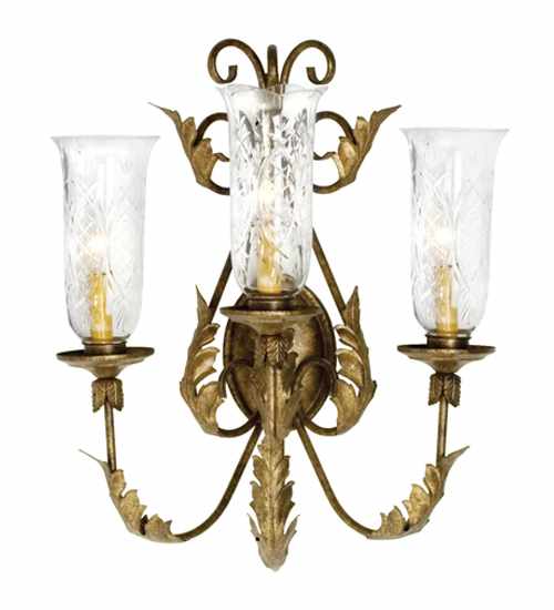 French 3 Light 22" Tall Wall Sconce
