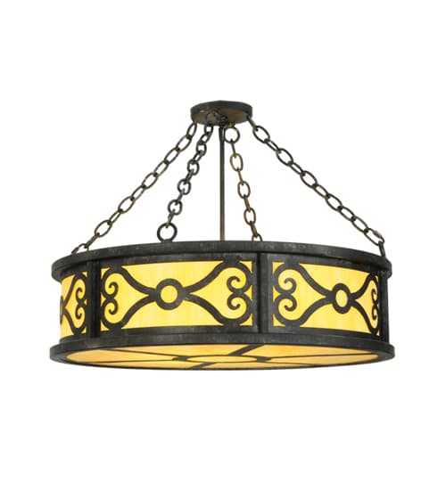 Donya 4 Light 26" Wide Semi-Flush Drum Ceiling Fixture - Cajun Spice Finish
