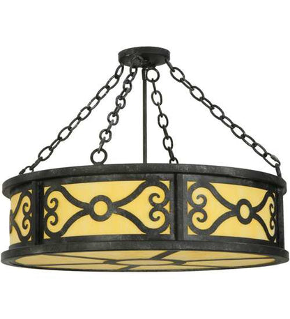 Donya 4 Light 26" Wide Semi-Flush Drum Ceiling Fixture - Cajun Spice Finish