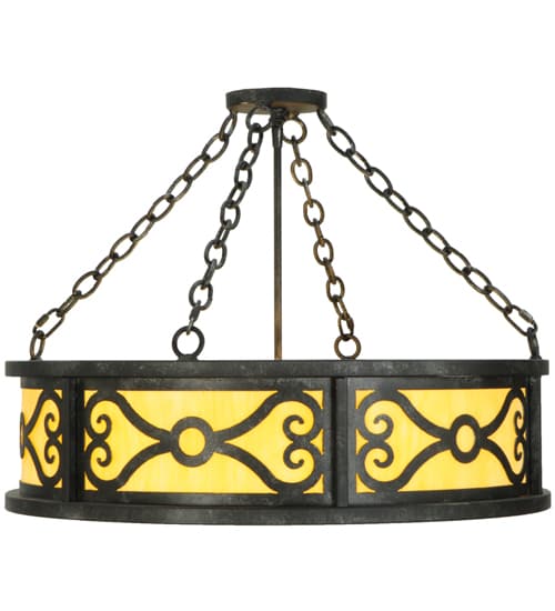 Donya 4 Light 26" Wide Semi-Flush Drum Ceiling Fixture - Cajun Spice Finish