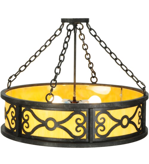 Donya 4 Light 26" Wide Semi-Flush Drum Ceiling Fixture - Cajun Spice Finish