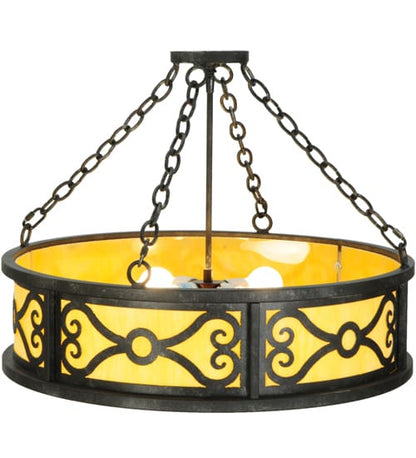 Donya 4 Light 26" Wide Semi-Flush Drum Ceiling Fixture - Cajun Spice Finish