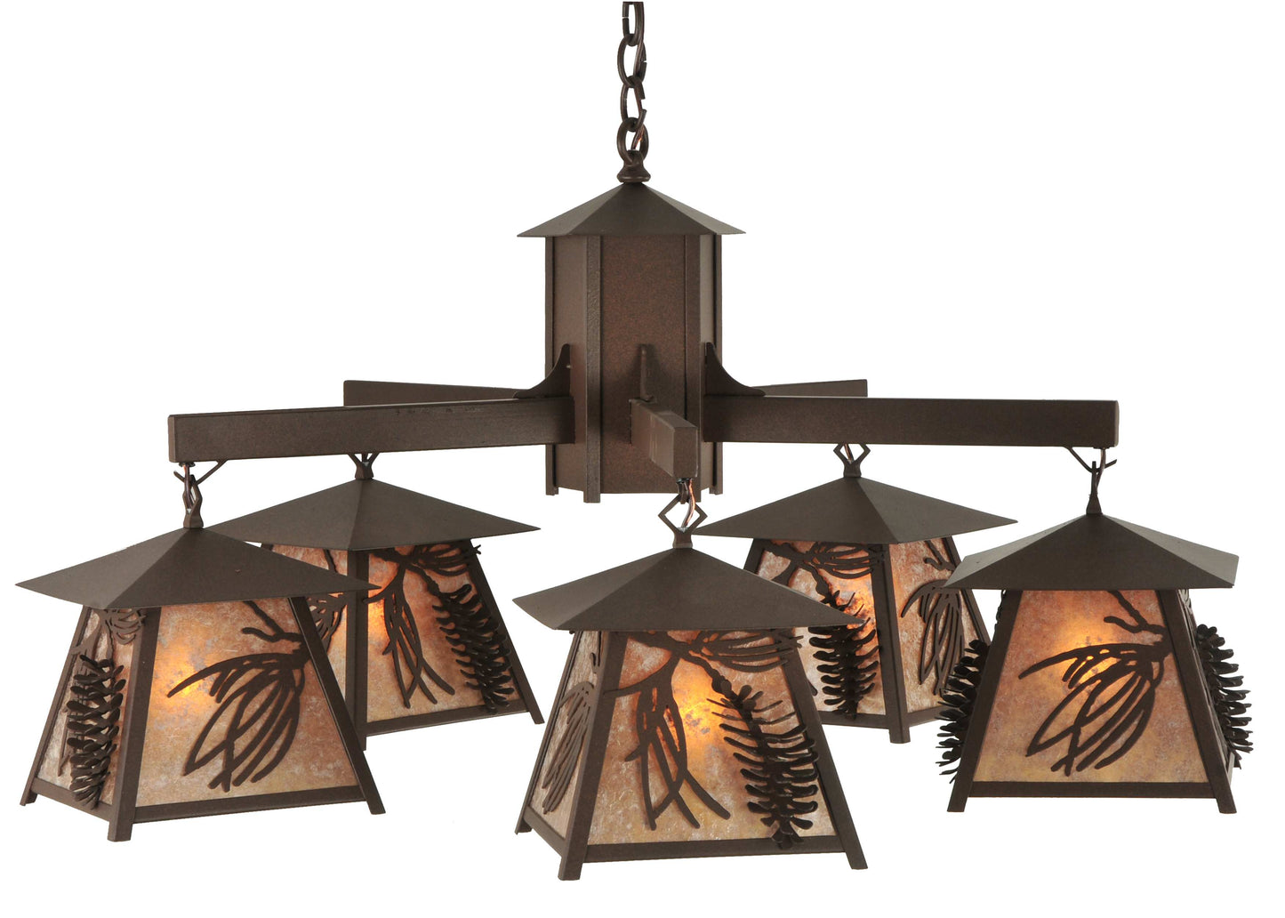 40" W Stillwater Scotch Pine 5 Light Chandelier