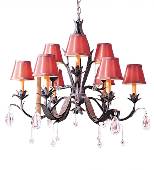 Slenderleaf 9 Light 28" Wide Crystal Chandelier