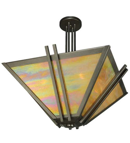 Zeta 4 Light 33" Wide Semi-Flush Ceiling Fixture