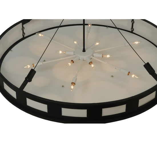 Geo 12 Light 42" Wide Semi-Flush Drum Ceiling Fixture - Blackwash Finish