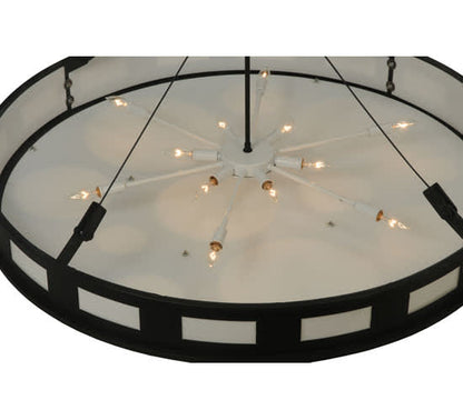 Geo 12 Light 42" Wide Semi-Flush Drum Ceiling Fixture - Blackwash Finish